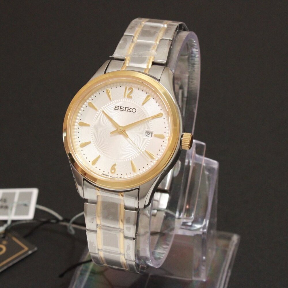 Ladies Seiko Essentials Two Tone Textured Dial 30mm - Picture 10 of 12